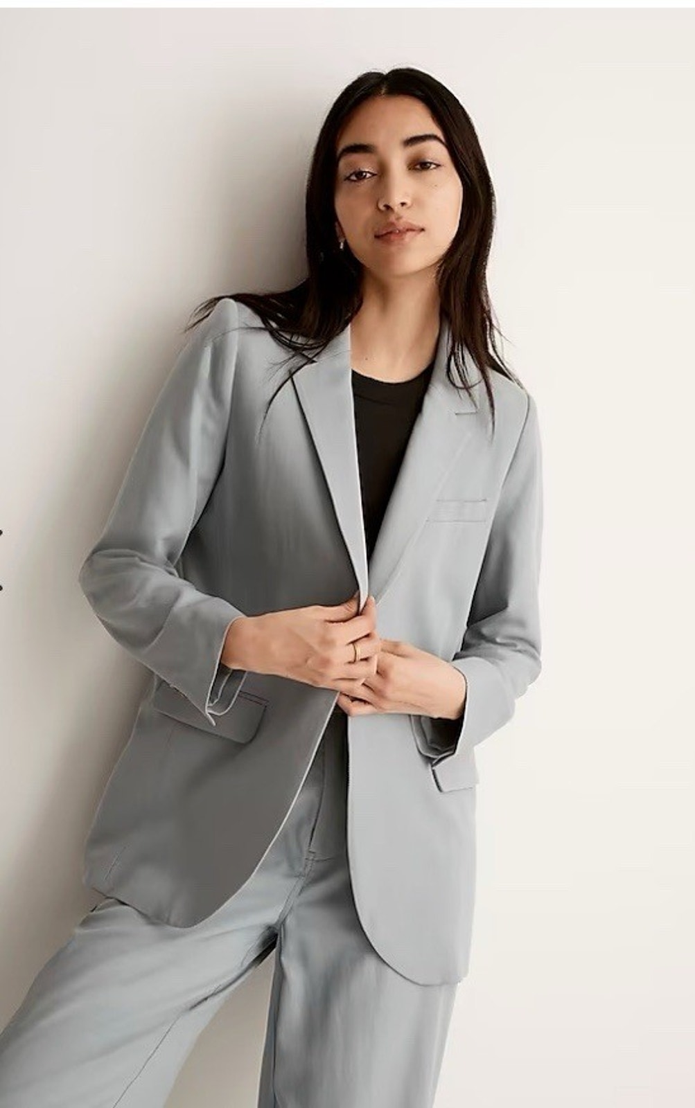 Madewell Larsen Blazer Drapeweave Blue Career Office Lyocell Womens Small